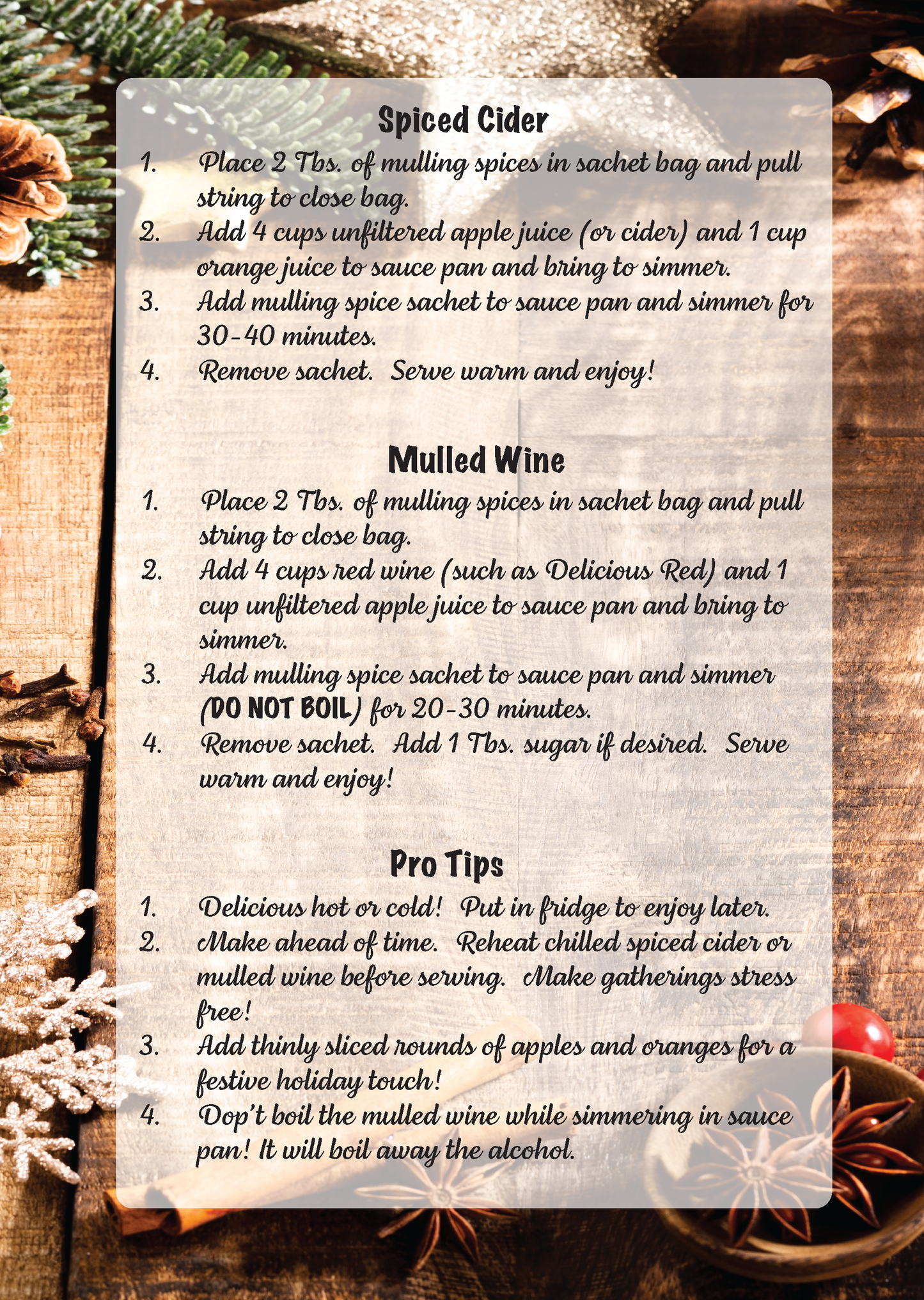 Mulling Spice Kit